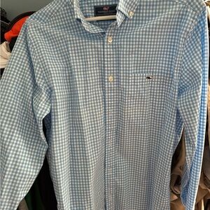 Vineyard Vines Men's Light Blue Checkered Shirt